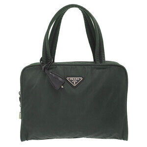 Prada Tessuto nylon top handle bag Green